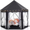 Monobeach Prenses Çadırı 11 Black Tent with Little Star Lights