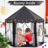 Monobeach Prenses Çadırı 11 Black Tent with Little Star Lights