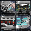 Mould King Mini V8 Çift Turbo Motor Model Kiti, Yapı Blokları - 2899+ Parça