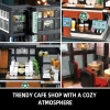 NEWABWN Işıklı Modern Kafe Dükkanı İnşaat Yapı Oyuncağı - 581 Parça