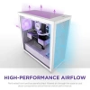 NZXT CM-H71FB-01 ATX Hızlı Çıkarılan Temperli Cam Yan Panel Mid Tower PC Oyun Kasası RGB Fans H7 Flow Beyaz