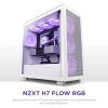 NZXT CM-H71FB-01 ATX Hızlı Çıkarılan Temperli Cam Yan Panel Mid Tower PC Oyun Kasası RGB Fans H7 Flow Beyaz