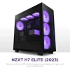 NZXT CM-H71FB-01 ATX Hızlı Çıkarılan Temperli Cam Yan Panel Mid Tower PC Oyun Kasası RGB Fans H7 Elite 2023 Siyah