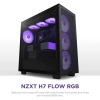 NZXT CM-H71FB-01 ATX Hızlı Çıkarılan Temperli Cam Yan Panel Mid Tower PC Oyun Kasası RGB Fans H7 Flow Siyah