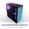 NZXT CM-H71FB-01 ATX Hızlı Çıkarılan Temperli Cam Yan Panel Mid Tower PC Oyun Kasası RGB Fans H7 Flow Siyah