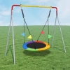 Odoland Kids Büyük Dış Mekan Çocuk Yuvarlak İpli Salıncak Multicolor