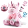 PREXTEX Peluş Tek Boynuzlu At ve 3 Bebek Tek Boynuzlu At