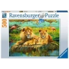 Ravensburger Lions Savannahda 500 Parça Yapboz - 16584