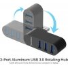 SABRENT 3 Bağlantı Noktalı Alüminyum Mini USB 3.0 Hub [Döndürülebilir] (HB-R3MB)