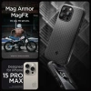 Spigen iPhone 15 Pro Max Manyetik Mag Armor MagFit Kılıf Matte Black