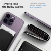 Spigen Valentinus (MagFit) İphone 14, 13, 12 için Manyetik Cüzdan Kartlık 2 Kartlı PU Black