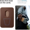 Spigen Valentinus (MagFit) İphone 14, 13, 12 için Manyetik Cüzdan Kartlık 2 Kartlı PU Brown