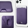 Spigen Valentinus (MagFit) İphone 14, 13, 12 için Manyetik Cüzdan Kartlık 2 Kartlı PU Purple