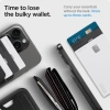 Spigen Valentinus (MagFit) İphone 14, 13, 12 için Manyetik Cüzdan Kartlık 3 Kartlı Fabric Black