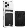 Spigen Valentinus (MagFit) İphone 14, 13, 12 için Manyetik Cüzdan Kartlık 3 Kartlı Fabric Black