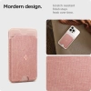 Spigen Valentinus (MagFit) İphone 14, 13, 12 için Manyetik Cüzdan Kartlık 3 Kartlı Fabric Rose Gold