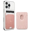 Spigen Valentinus (MagFit) İphone 14, 13, 12 için Manyetik Cüzdan Kartlık 3 Kartlı Fabric Rose Gold