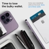Spigen Valentinus (MagFit) İphone 14, 13, 12 için Manyetik Cüzdan Kartlık 3 Kartlı PU Black