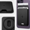 Spigen Valentinus (MagFit) İphone 14, 13, 12 için Manyetik Cüzdan Kartlık 3 Kartlı PU Black