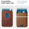 Spigen Valentinus (MagFit) İphone 14, 13, 12 için Manyetik Cüzdan Kartlık 3 Kartlı PU Brown