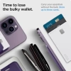 Spigen Valentinus (MagFit) İphone 14, 13, 12 için Manyetik Cüzdan Kartlık 3 Kartlı PU Purple