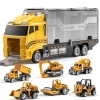 TEMI Çocuklar İçin Döküm İnşaat Araba Taşıyıcı Araç Oyuncak Construction Truck