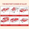 TEMI Çocuklar İçin Döküm İnşaat Araba Taşıyıcı Araç Oyuncak Fire Truck