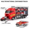 TEMI Çocuklar İçin Döküm İnşaat Araba Taşıyıcı Araç Oyuncak Fire Truck