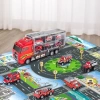 TEMI Çocuklar İçin Döküm İnşaat Araba Taşıyıcı Araç Oyuncak Fire Truck