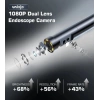 UNIOJO 8mm Çift Lensli ve 6 LED Işıklı Gözlem Kamerası 5M Dual Lens
