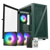 Vetroo M03 Micro ATX Mini ITX Kompakt Oyun Bilgisayarı Kasası M05 Army Green +3fans