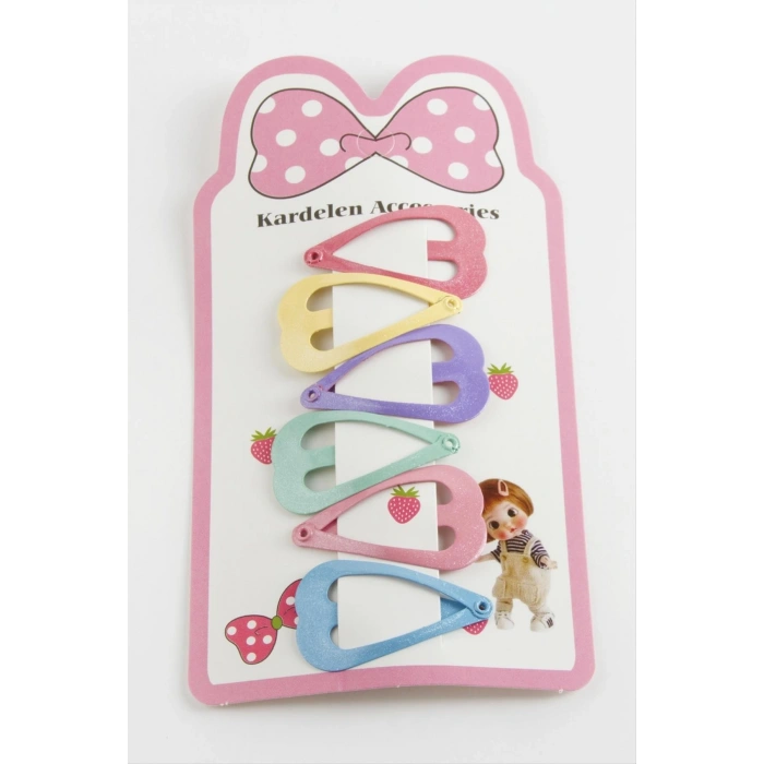 10 Adet Kalp Çıtçıtlı Toka 4 cm