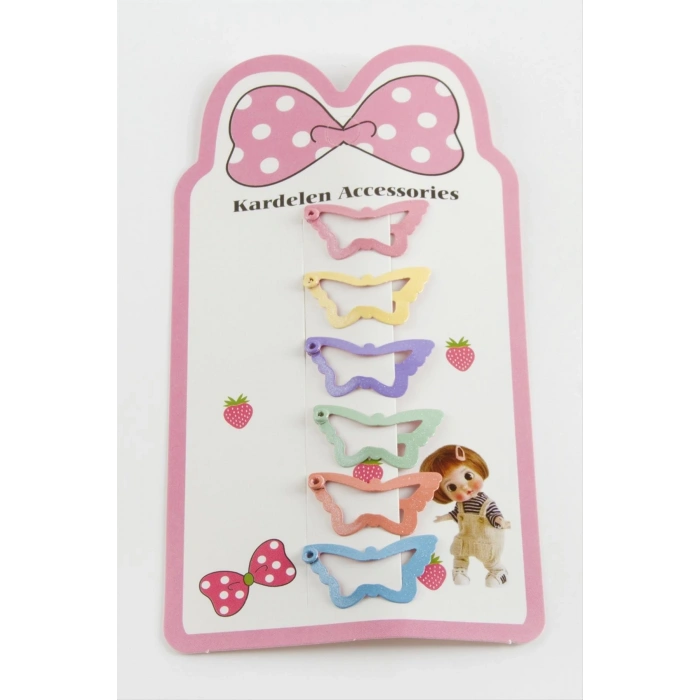 12 Adet Kelebek Çıtçıtlı Toka 3 cm