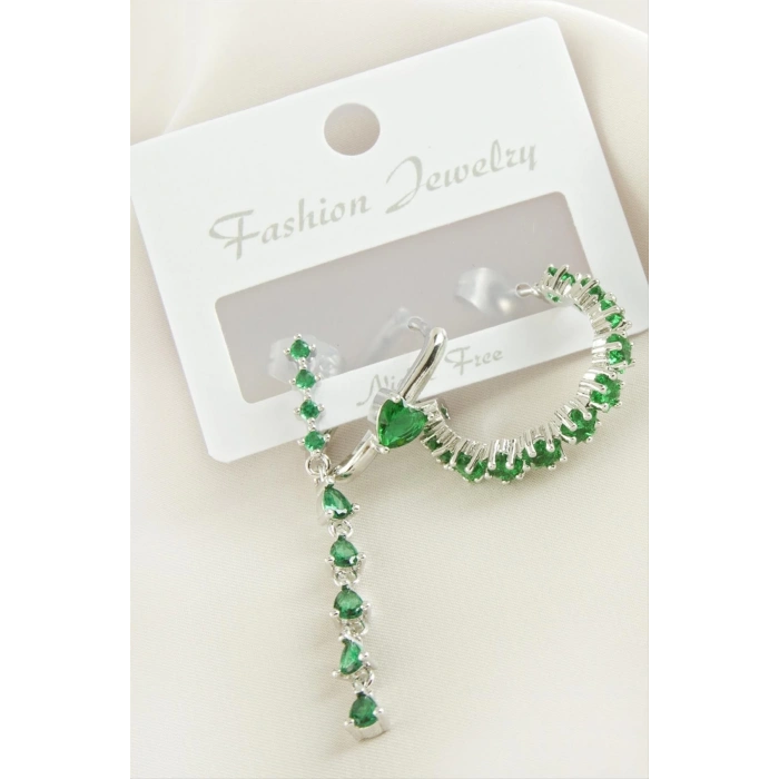 3 Adet Kalp Zirkon Taşlı Küpe