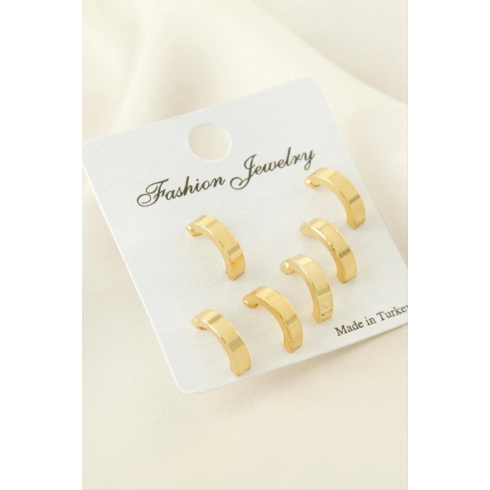 6 Adet Yarım Halka Küpe 1 cm