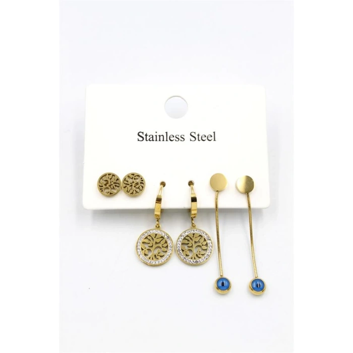 6lı Set Küpe - Altın