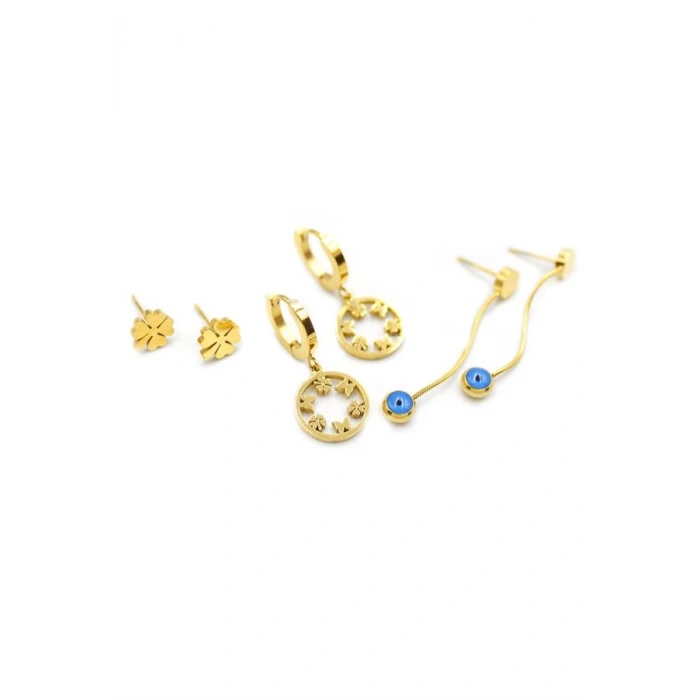 6lı Yonca Küpe - Altın