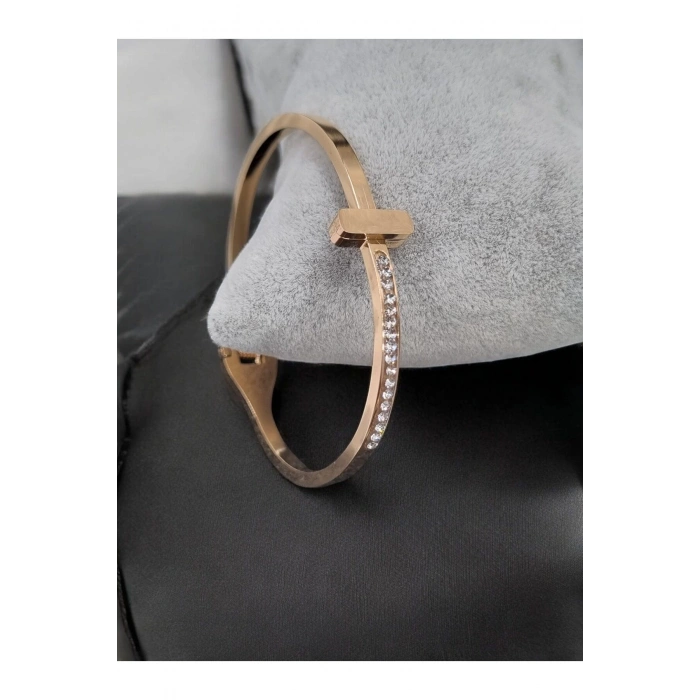 Kadın Gold Taşlı 316L Çelik Kelepçe