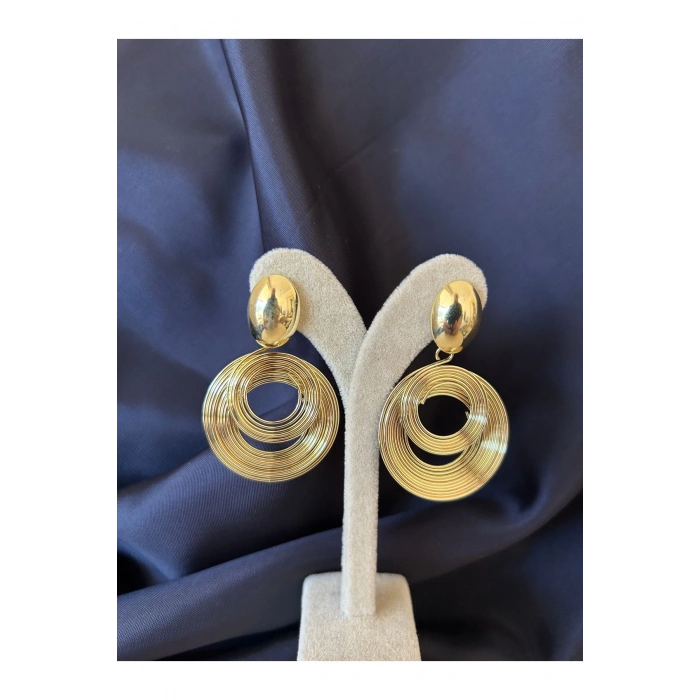 Çelik Gold Infinity Swirl Küpe (Çift)