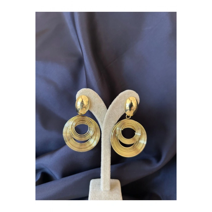 Çelik Gold Infinity Swirl Küpe (Çift)