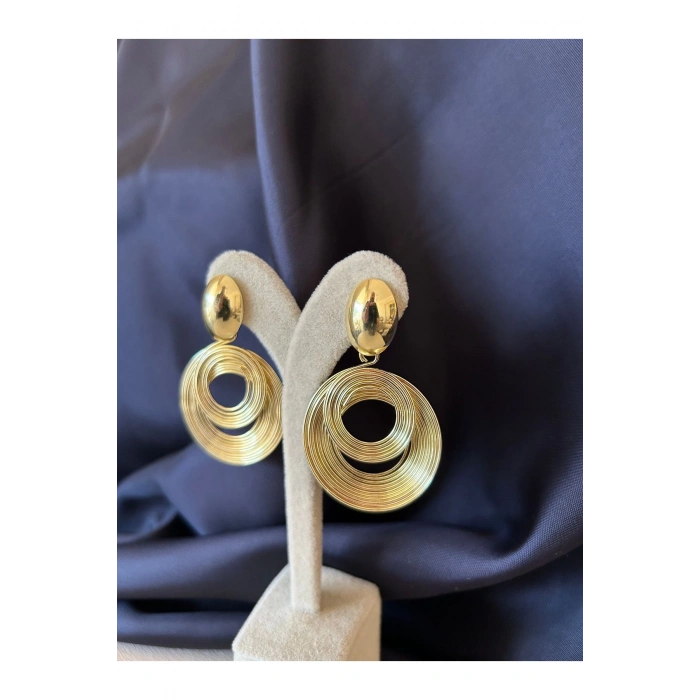 Çelik Gold Infinity Swirl Küpe (Çift)