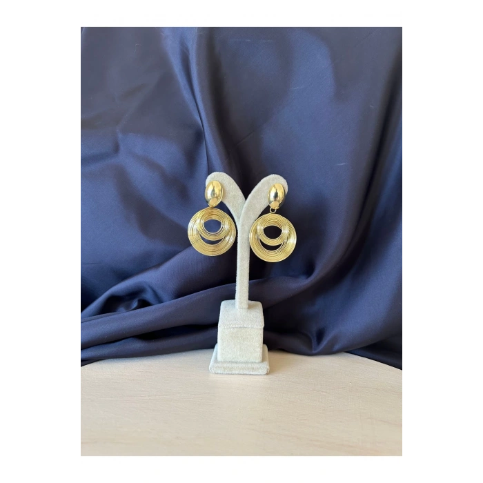 Çelik Gold Infinity Swirl Küpe (Çift)