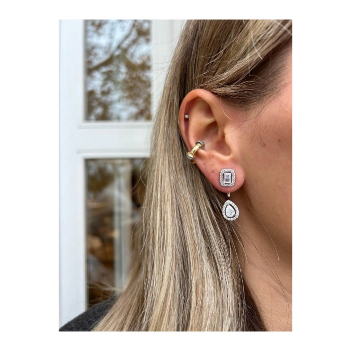 Baget ve Damla Taşlı Sallantılı Küpe, Tasarım Küpe