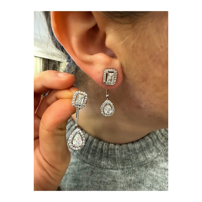 Baget ve Damla Taşlı Sallantılı Küpe, Tasarım Küpe