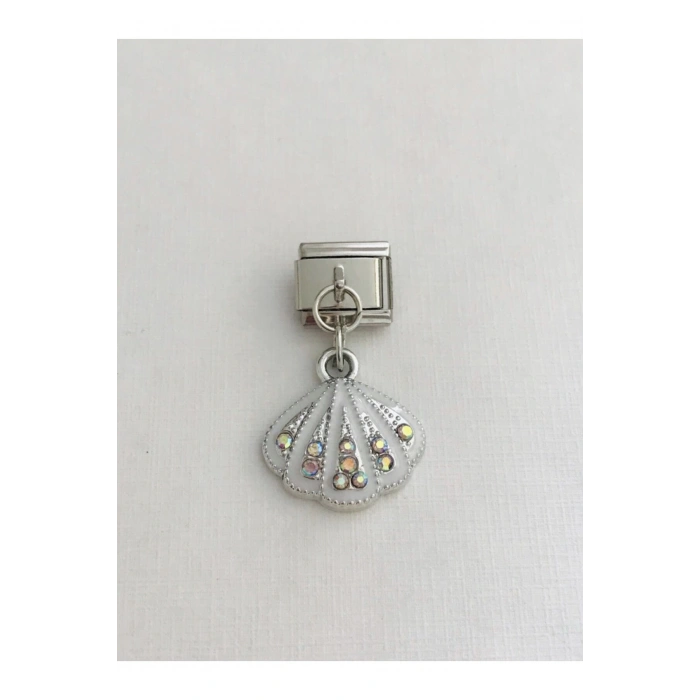 Deniz Kabuğu Figürlü 9 Mm Paslanmaz Çelik Italyan Bileklik Charmı