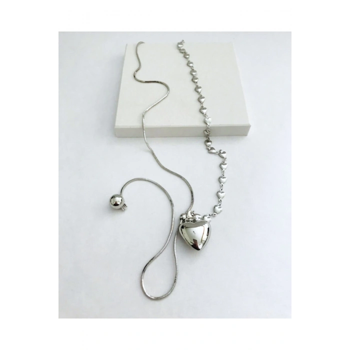 Çelik Asansörlü Kalp Kolye