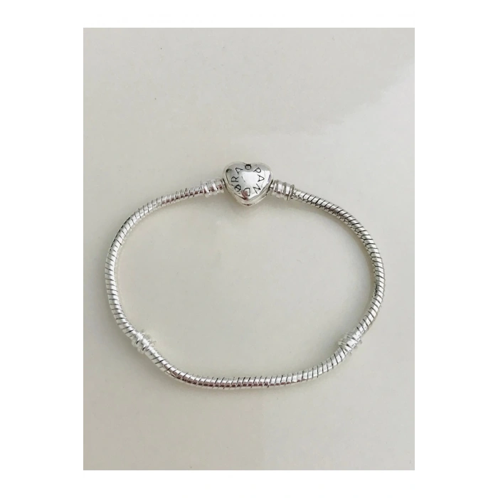 Marka Model Kalp Figür Pndra Çelik Bileklik 18 cm