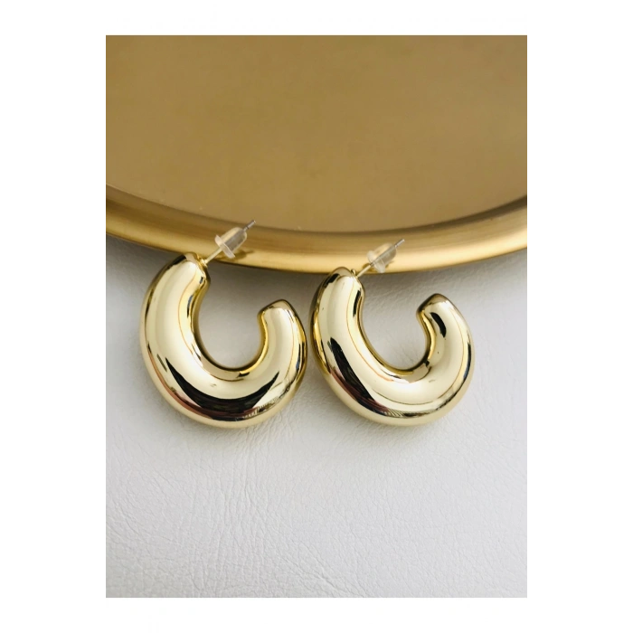 Kadın İthal 3 cm Yarım Halka Çelik Küpe