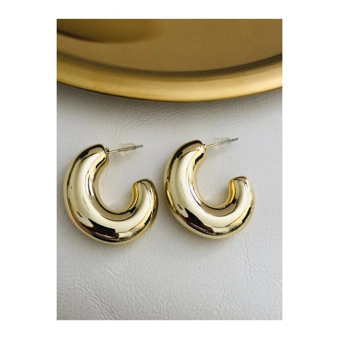 Kadın İthal 3 cm Yarım Halka Çelik Küpe