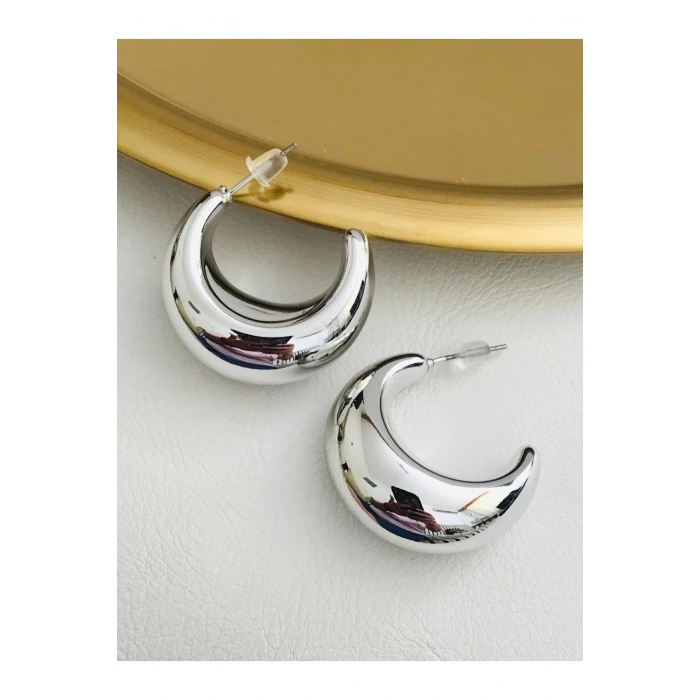 İthal Yarım Ay 3 cm Çelik Küpe